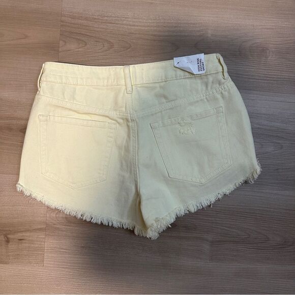 Pac‎ Sun High Rise Festival Short Light Yellow Size 26 Frayed Hem NWT - Picture 5 of 16